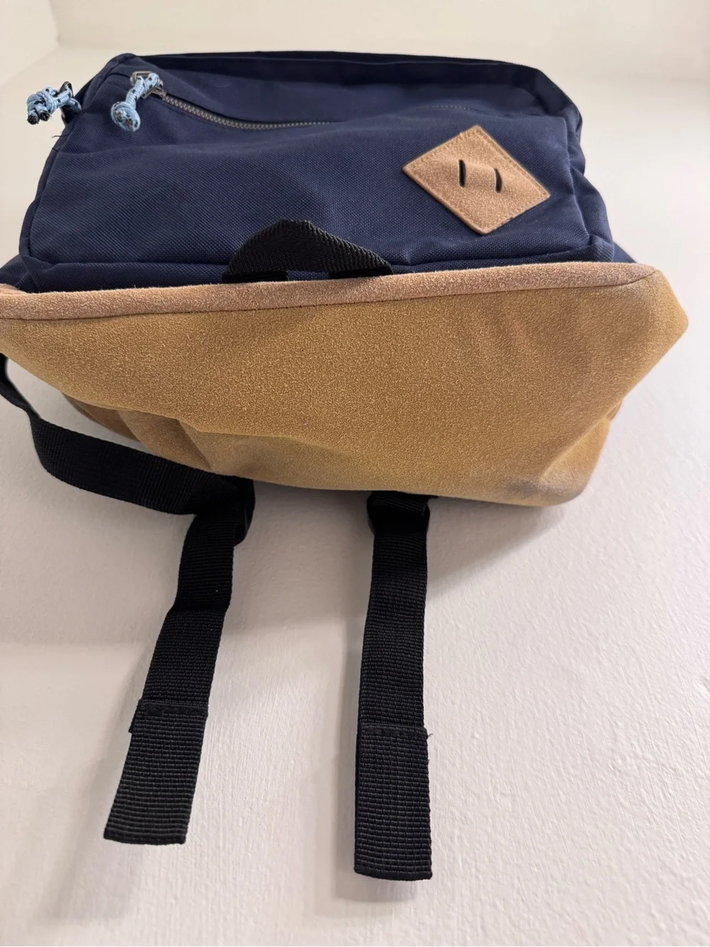 Steve Madden Navy and Tan Kids Canvas Backpack